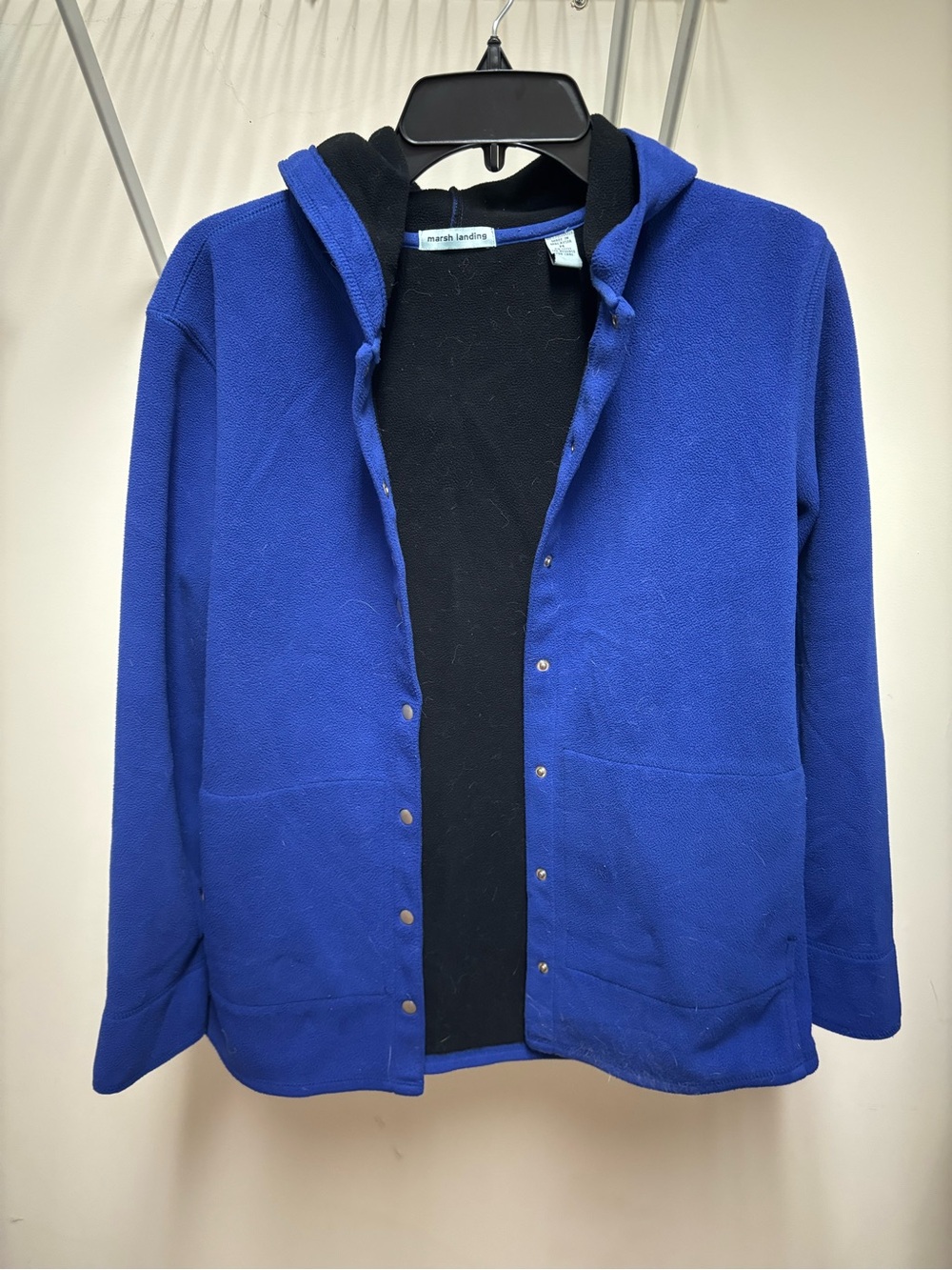 Marsh Landing Men's Cobalt Blue Snap-Front Hoodie Cardigan